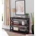 Kings Brand 3-Tier X-Design Console Entryway Sofa Table With Shelves Black - B079F2CY2R