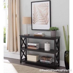 Kings Brand 3-Tier X-Design Console Entryway Sofa Table With Shelves Black - B079F2CY2R