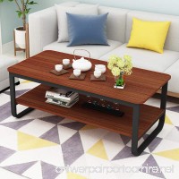 Modern Cocktail Wood & Metal Legs Coffee Table/End Table/Side Table/Dining Table/Sofa & Console Tables/TV Table/Vanity Table/Office Table/Computer Table Black Metal Frame 47 inch - B07713RMLD
