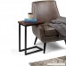 Simpli Home Skyler Solid Mango Wood & Metal C Side Table Dark Cognac Brown - B01NBHBR7S