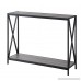 Weathered Grey Oak Metal frame 2-tier Console Sofa Table with X-Design by eHomeProducts - B07D533V5J