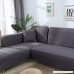 cjc Premium Quality Sofa Covers for L Shape 2pcs Polyester Fabric Stretch Slipcovers + 2pcs Pillow Covers for Sectional sofa L-shape Couch - Solid Color Grey - B076SJ96S1