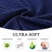 ColorBird Spandex Fabric Sofa Slipcovers Solid Color Knitted Fleece Removable Stretch Elastic Couch Protector Covers for Living Room Bedroom (Navy Blue Sofa) - B078W6YBNZ