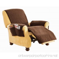 CTD Store Fleece Recliner Chair Cover Protector (Brown) - B01LXS8RI3