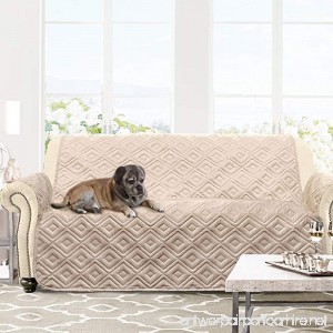 DriftAway Marley 100% Waterproof Quilted Furniture Protector Loveseat Cover Slipcover for Dogs Kids Pets - Beige (Loveseat) - B07F1GD3Y7