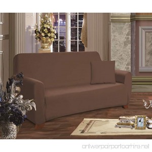 Elegant Comfort Luxury Furniture Jersey STRETCH SLIPCOVER Sofa Chocolate - B00JKZQ1F4
