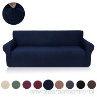Misaya Stretch Sofa Cover Soft Non-slip Furniture Protector Jacquard Checks Couch Slipcover for Sofa Navy - B07DN61R28