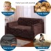 MOVING GARDEN Jacquard Sofa Covers Stretch Elastic Fabric Flower Printing Chari Loveseat Sofa Slipcovers Pet Dog Couch Protector (2 Seater Coffee) - B072TZ34QN