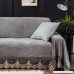 Plush sofa slipcover 1-piece vintage lace suede couch cover anti-slip furniture protector for 1 2 3 4 cushions sofas-grey 200x380cm(79x150inch) - B077MCDGVV