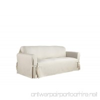 Serta 863038 Relaxed Fit Duck Slipcover Box Sofa  Parchment - B07BPWNRWJ