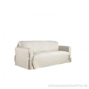 Serta 863038 Relaxed Fit Duck Slipcover Box Sofa Parchment - B07BPWNRWJ
