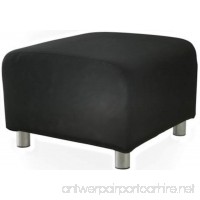 Sofa Pro The PU Leather Klippan Ottoman Cover Replacement Is Custom Made for Ikea Klippan Ottoman Or Footstool Slipcover. (Ottoman Leather Black) - B077NTQLT7