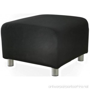 Sofa Pro The PU Leather Klippan Ottoman Cover Replacement Is Custom Made for Ikea Klippan Ottoman Or Footstool Slipcover. (Ottoman Leather Black) - B077NTQLT7