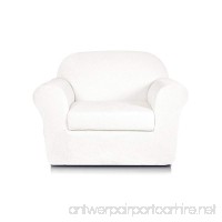 Subrtex 2-Piece Jacquard Spandex Stretch Sofa Slipcovers (Chair  Off-White) - B073GKY5M4