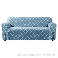 Sure Fit Lattice 1-Piece - Sofa Slipcover - Pacific Blue (SF45868) - B01DO50DG8