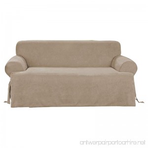 Sure Fit Soft Suede T-Cushion - Sofa Slipcover - Taupe (SF38650) - B0053RC1JS