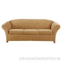 Sure Fit Stretch Pique 3 Seat Individual Cushion Sofa Cover (Antique) - B07B9QLZ82
