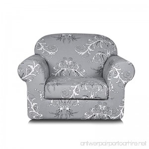 TIKAMI 2-Piece Spandex Printed Fit Stretch Sofa Slipcovers (Chair Gray) - B06X1G781K