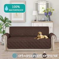 Turquoize Deluxe Quilted Furniture Protector Sofa Slipcover 100% Waterproof with Anti-Skip Little Dog Paw Print  Machine Washable  Slipcover Perfect for Pets and Kids(Sofa 75"x112") Brown - B07BXKYZHR