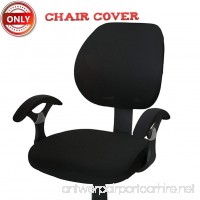 A.B Crew Computer Office Chair Cover Pure Color Universal Chair Cover Stretch Rotating Chair Cover (Black With Chair Arm Cover) - B01MXTHPZT