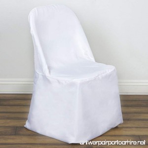BalsaCircle 50 pcs White Polyester Folding Flat Chair Covers Slipcovers for Wedding Party Reception Decorations - B07D8WSZ1P