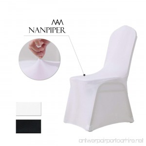 Chair Covers for Wedding White Set of 12pcs Polyester Spandex Banquet Party Chair Cover by NANPIPER - B07BXLR4MH