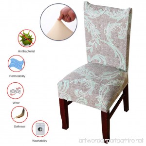 ColorBird European Style Spandex Fabric Chair Slipcovers Removable Universal Stretch Elastic Chair Protector Covers for Dining Room Hotel Banquet Ceremony (Set of 6 Khaki) - B06XS32ZFF