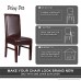 Deisy Dee Solid Color PU Leather Stretch Waterproof Chair Protector Covers For Dinging Living Room Chair C051 (brown) - B07213JSMM