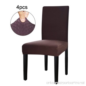 Easy-Going Stretch Dining Room Chair Slipcovers parsons chair Slipcovers Protector soft Removable Washable (4PCS Square Chocolate) - B07C8N6TPH