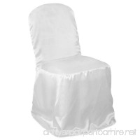 Lann's Linens - 10 Elegant Wedding/Party Banquet Chair Covers - Satin Fabric - White - B00FOS8EHO