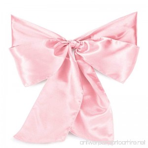 Lann's Linens - 100 Elegant Satin Wedding/Party Chair Cover Sashes/Bows - Ribbon Tie Back Sash - Pink - B00ZGQCVIM