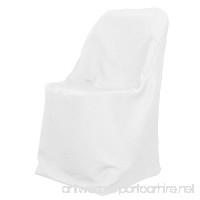 LinenTablecloth Polyester Folding Chair Cover White - B008TLV7RM