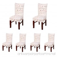 My Decor Super Fit Stretch Removable Washable Short Dining Chair Protect Cover Slipcover Style 14  6 Pack - B07FT9Q8Z8