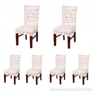 My Decor Super Fit Stretch Removable Washable Short Dining Chair Protect Cover Slipcover Style 14 6 Pack - B07FT9Q8Z8