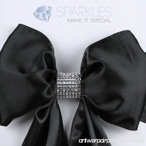 Sparkles Make It Special 25-pcs Rhinestone Diamond Chair Sash Wrap Bow Covers - Silver - Velcro Enclosure - Reusable Wedding Party Dinner Banquet Pew - Handmade Bling Decoration - 19 Colors - B06XHZ51K3