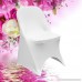 SPRINGROSE 100 Ecoluxe White Scuba Spandex Stretch Folding Wedding Chair Covers. These Are Made For Standard Metal and Plastic Folding Chairs. - B074WBP2FW