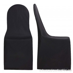 Surmente Polyester Banquet Chair Cover for Weddings Banquets or Restaurants (6 Black) - B07BFVG1XT