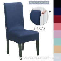 Votown Home Dining Room Chair Slipcovers Spandex Stretch fabric Home Decor Set of 4 Navy Blue - B07D9RM3YM