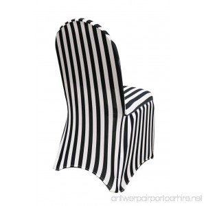 YCC Linen - Stretch Spandex Chair Cover Striped - Black and White - B00YWDKCBI