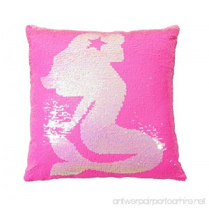 Ataya Mermaid Throw Pillow + Insert Square Shape Reversible Decorative Sequin Cushion - B0794QPJX2