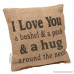 I Love You a Bushel and Peck Small 8 x 8 inch Square Decorative Burlap Throw Pillow Pack of 2 (2) - B075Z7WXP2