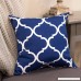 Landmark Navy Blue Moroccan Tile Print 16 x 16 Indoor Outdoor Throw Pillow - B076X6363R