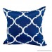 Landmark Navy Blue Moroccan Tile Print 16 x 16 Indoor Outdoor Throw Pillow - B076X6363R