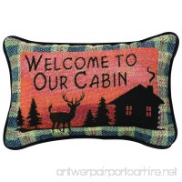 Manual Bear Lodge Throw Pillow  12.5 X 8.5-Inch  Welcome to Our Cabin - B00D3DCKHW