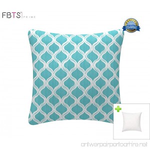Outdoor Decorative Pillows with Insert Blue Patio Accent Pillows Throw Covers 18x18 Inches Square Patio Cushions for Couch Bed Sofa Patio Furniture - B076GYBTZF