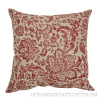 Pillow Perfect Damask Decorative Square Toss Pillow 16-1/2-Inch Red/Tan - B0067VF7RC