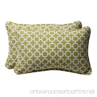 Pillow Perfect Decorative Green/White Geometric Rectangle Toss Pillows  2-Pack - B006VMZ0PQ