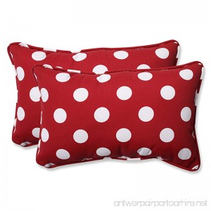 Pillow Perfect Decorative Red/White Polka Dot Toss Pillows Rectangle 2-Pack - B003VSVNJA