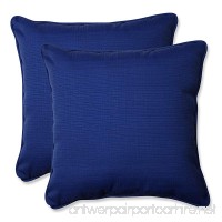 Pillow Perfect Indoor/Outdoor Fresco Corded Throw Pillow  18.5-Inch  Navy  Set of 2 - B00BPU8M8G