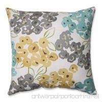Pillow Perfect Luxury Floral Pool Throw Pillow  16.5"  Aqua/Grey Yellow - B00DFU47BU